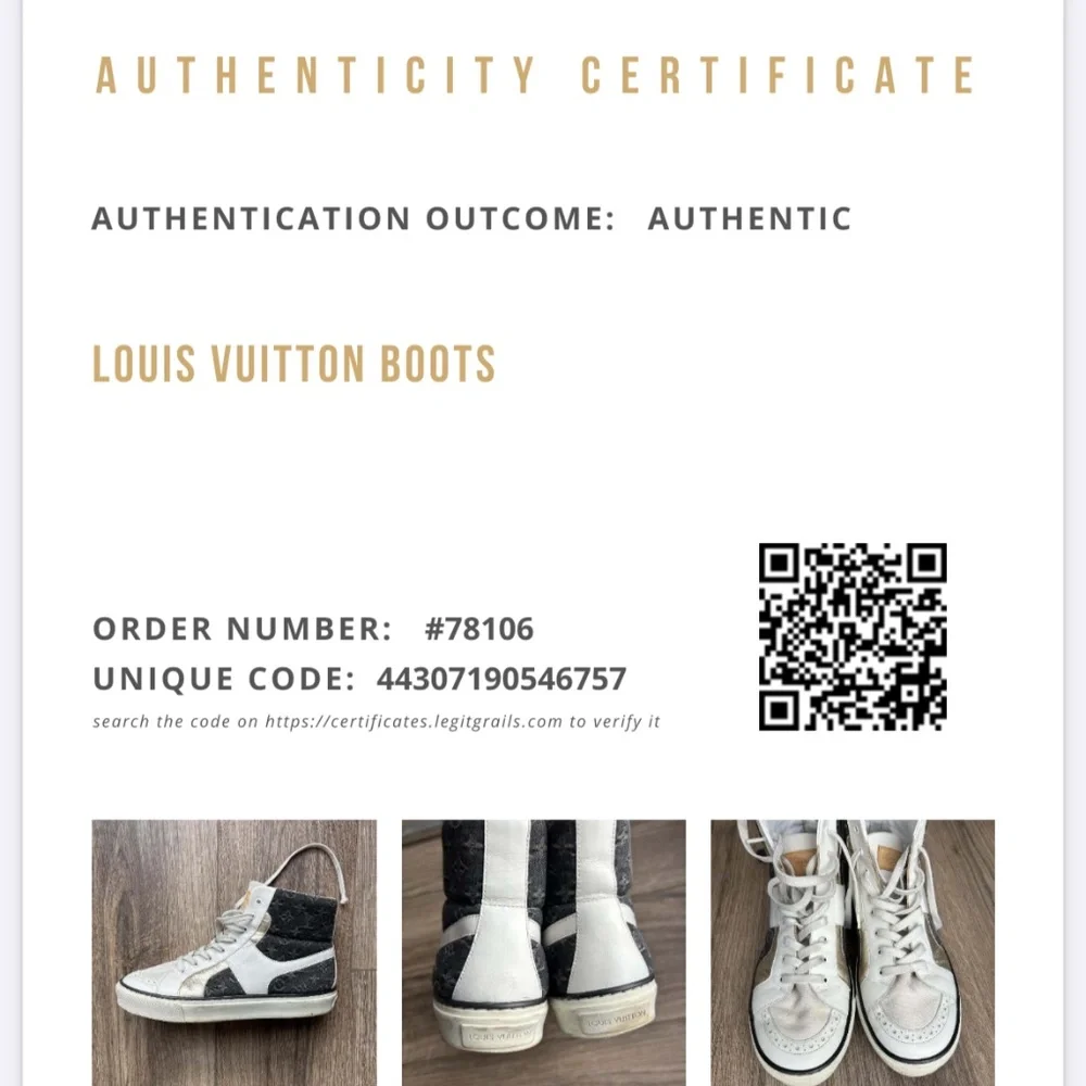 Louis Vuitton Black Denim + Leather High Top Sneakers | 38 - Picture 13 of 16